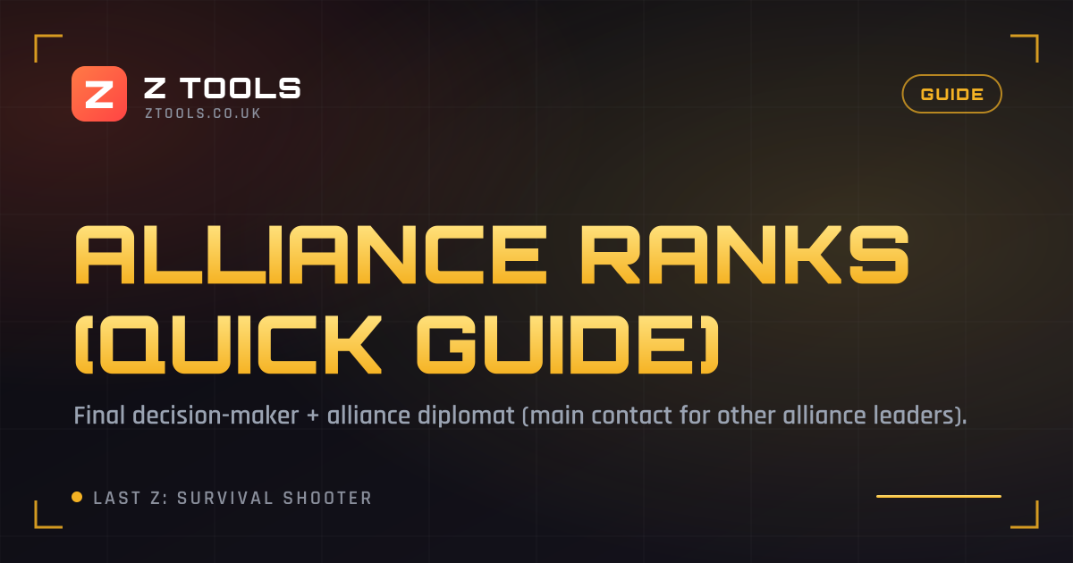 Alliance Ranks (Quick Guide) | Last Z Wiki | Z Tools